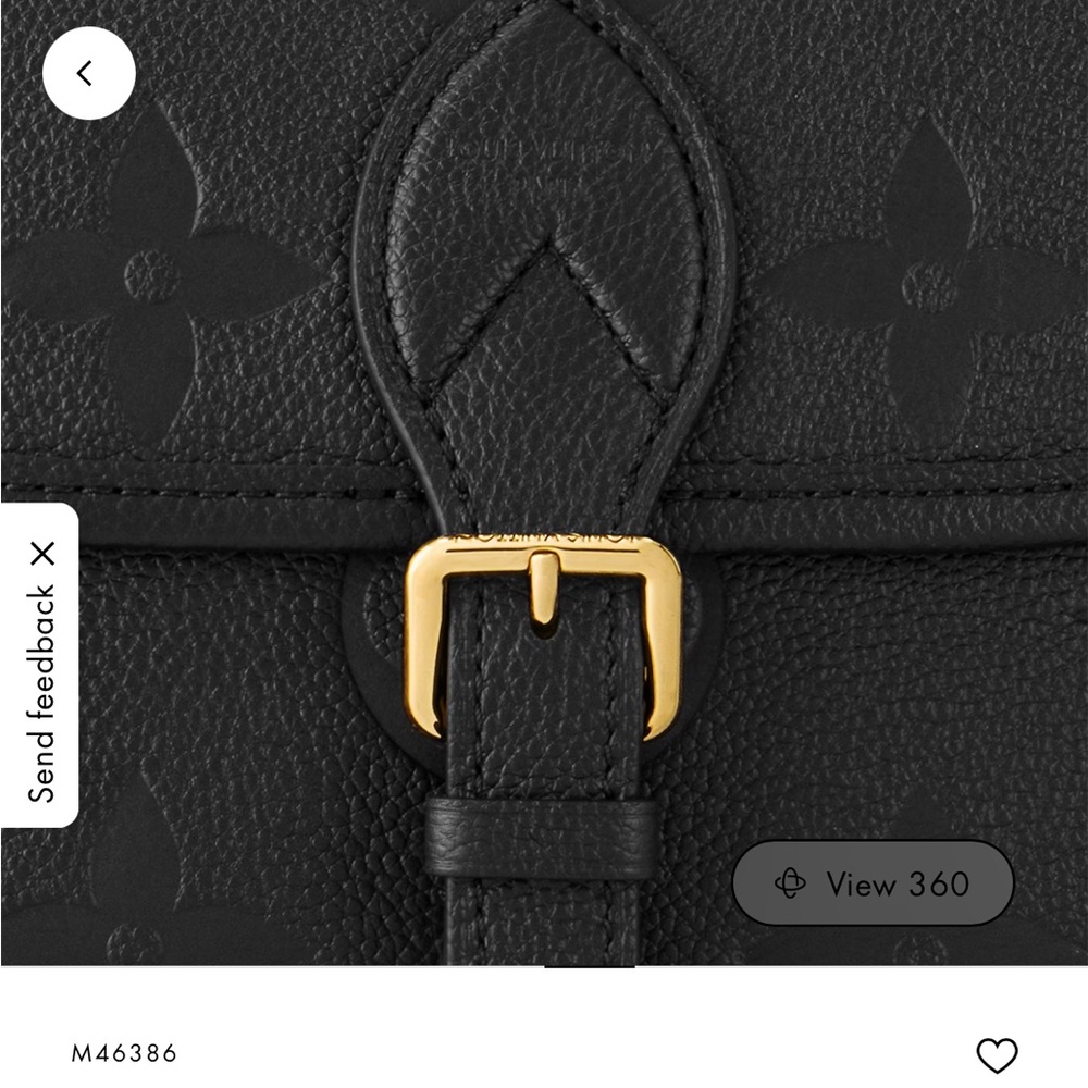 Authentic- Louis Vuitton Diane- Black Monogram Leather- both straps included